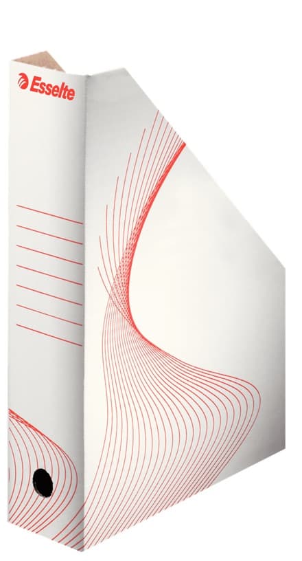 Suport vertical Esselte Standard, pentru documente, carton, 100% reciclat, FSC, reciclabil, A4, alb