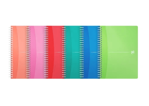 Caiet organizator Oxford Office My Colours, A5 90 file, hartie Optik 90g/mp, spira dubla, scribzee, patratele, diverse culori