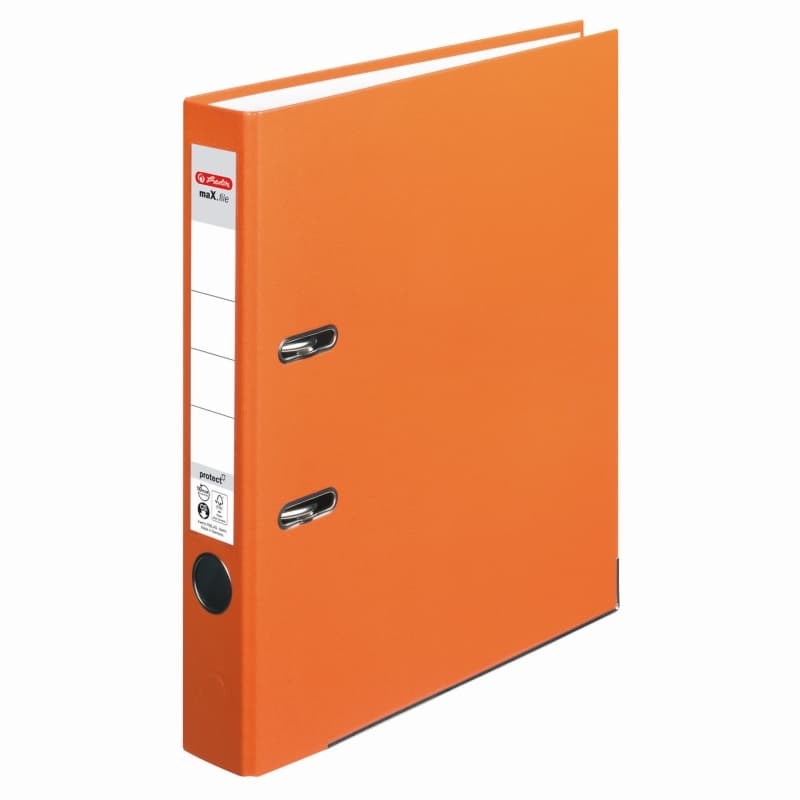 Biblioraft plastifiat 5 cm Herlitz A4- portocaliu