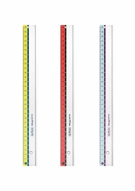 RIGLA PLASTIC 30CM MY.PEN 3 COMBINATII DE CULORI