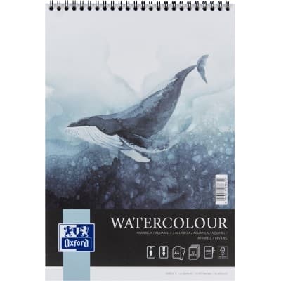 BLOC DESEN OXFORD WATERCOLOUR A4, 10 FILE, HARTIE 300 G/MP, SPIRA DUBLA, FSCî MIX70%, COLECTIA ARTISTIC
