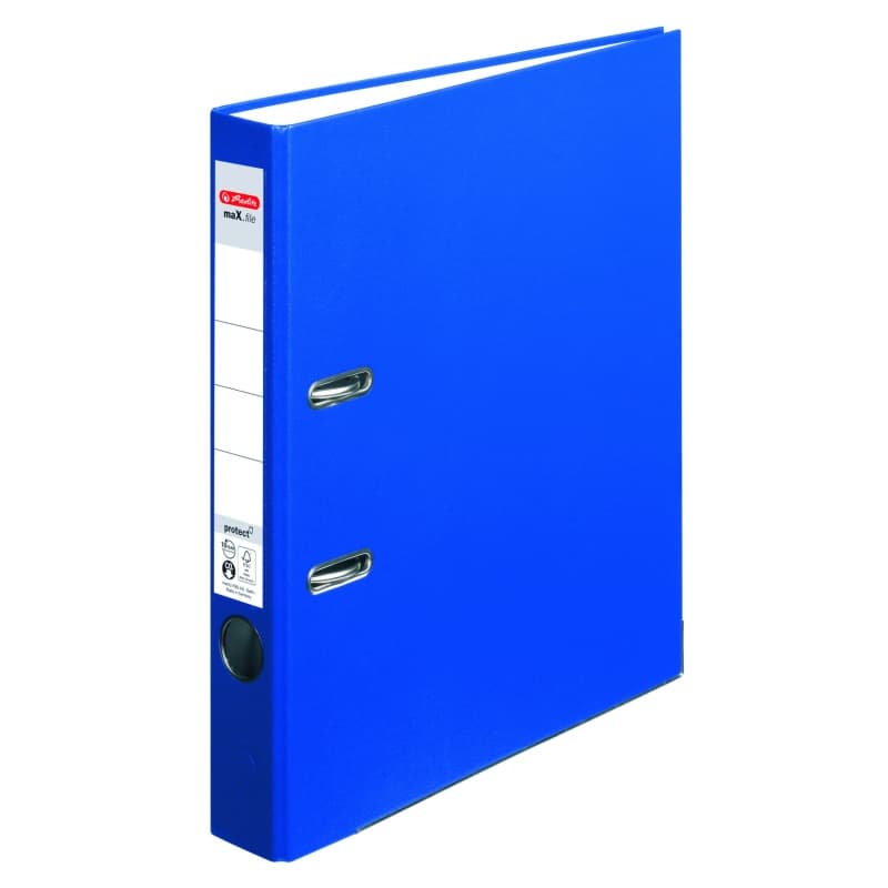 Biblioraft plastifiat 5 cm Herlitz A4- albastru