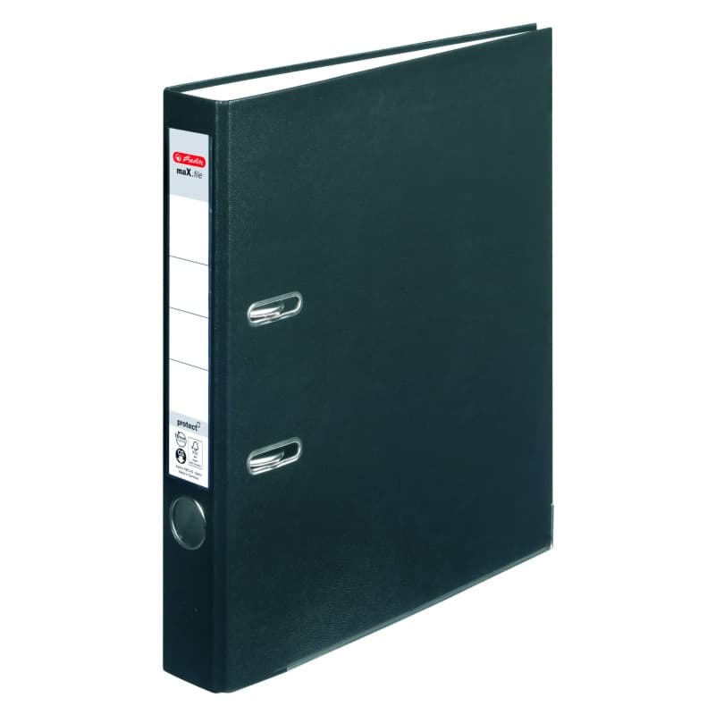 Biblioraft plastifiat 5 cm Herlitz A4-negru