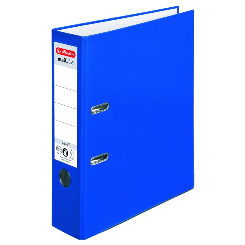 Biblioraft plastifiat 8 cm Herlitz A4- albastru
