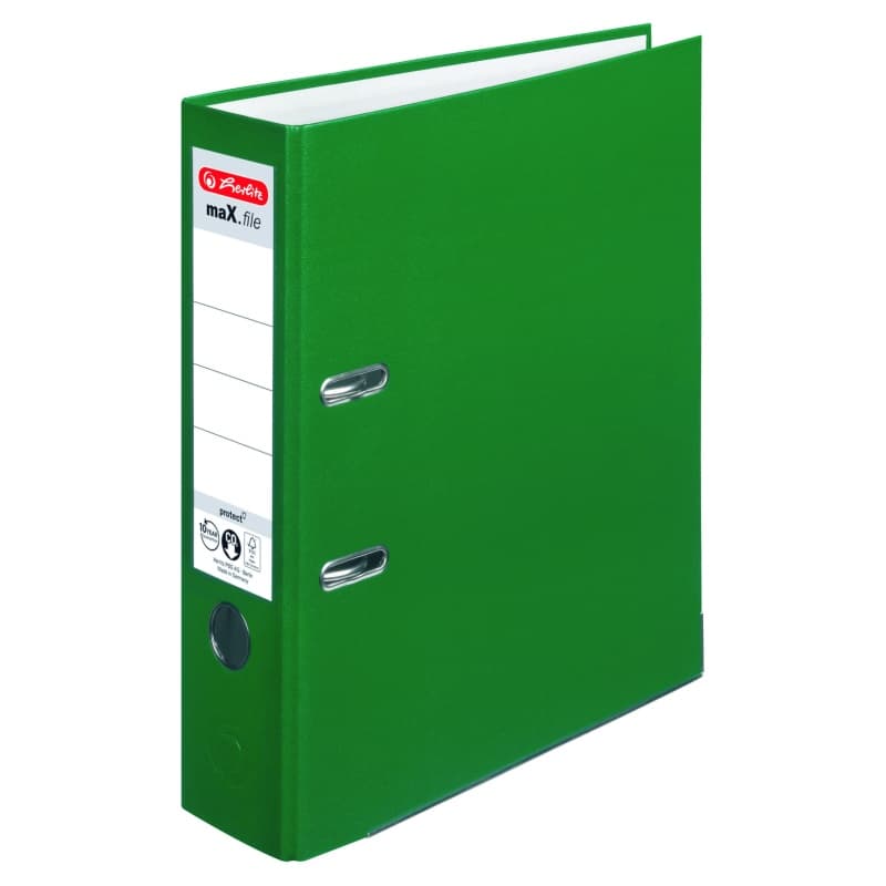Biblioraft plastifiat 8 cm Herlitz A4-verde