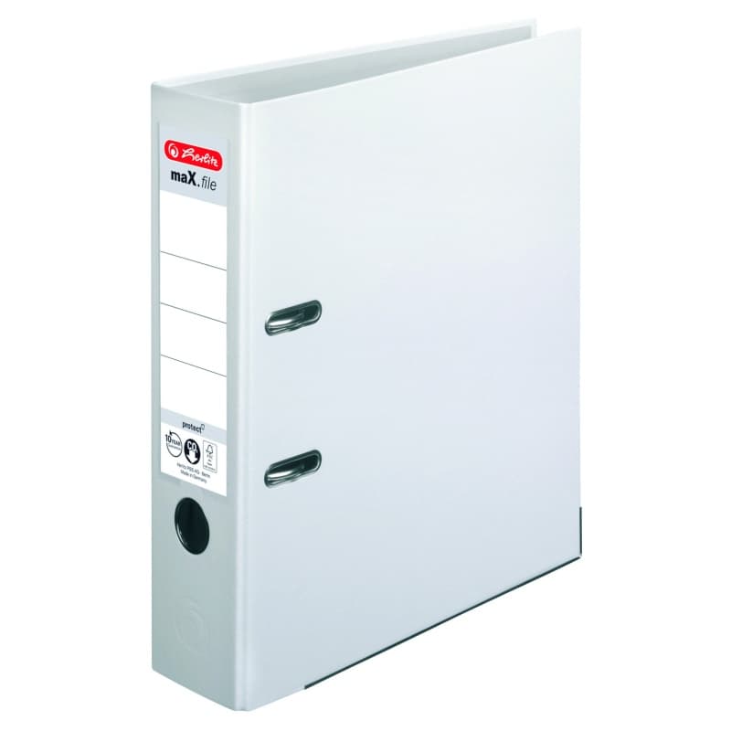 Biblioraft plastifiat 8 cm Herlitz A4- alb