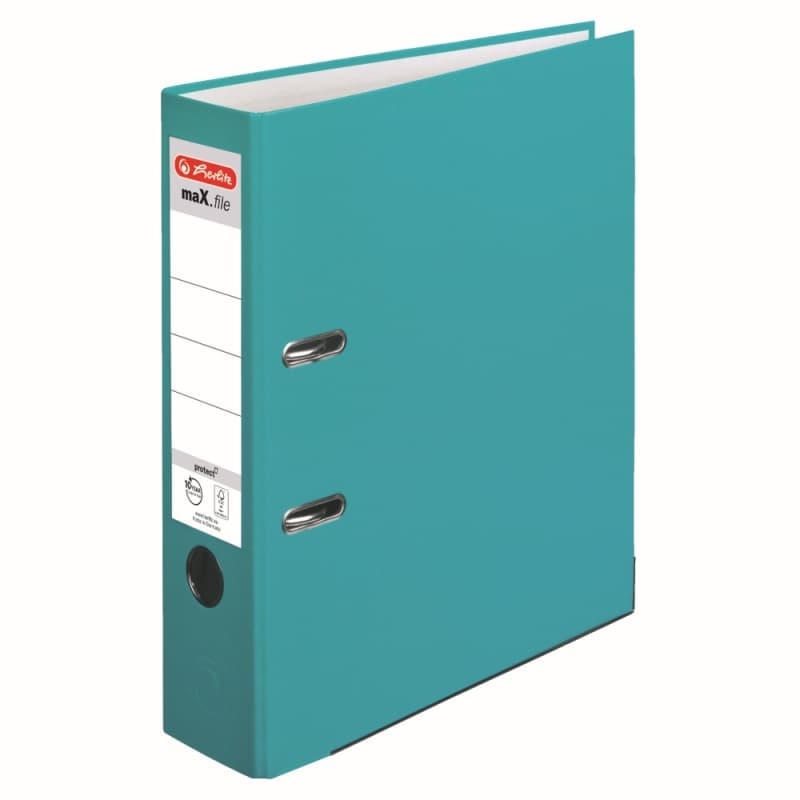 Biblioraft plastifiat 8 cm Herlitz A4- turcoaz