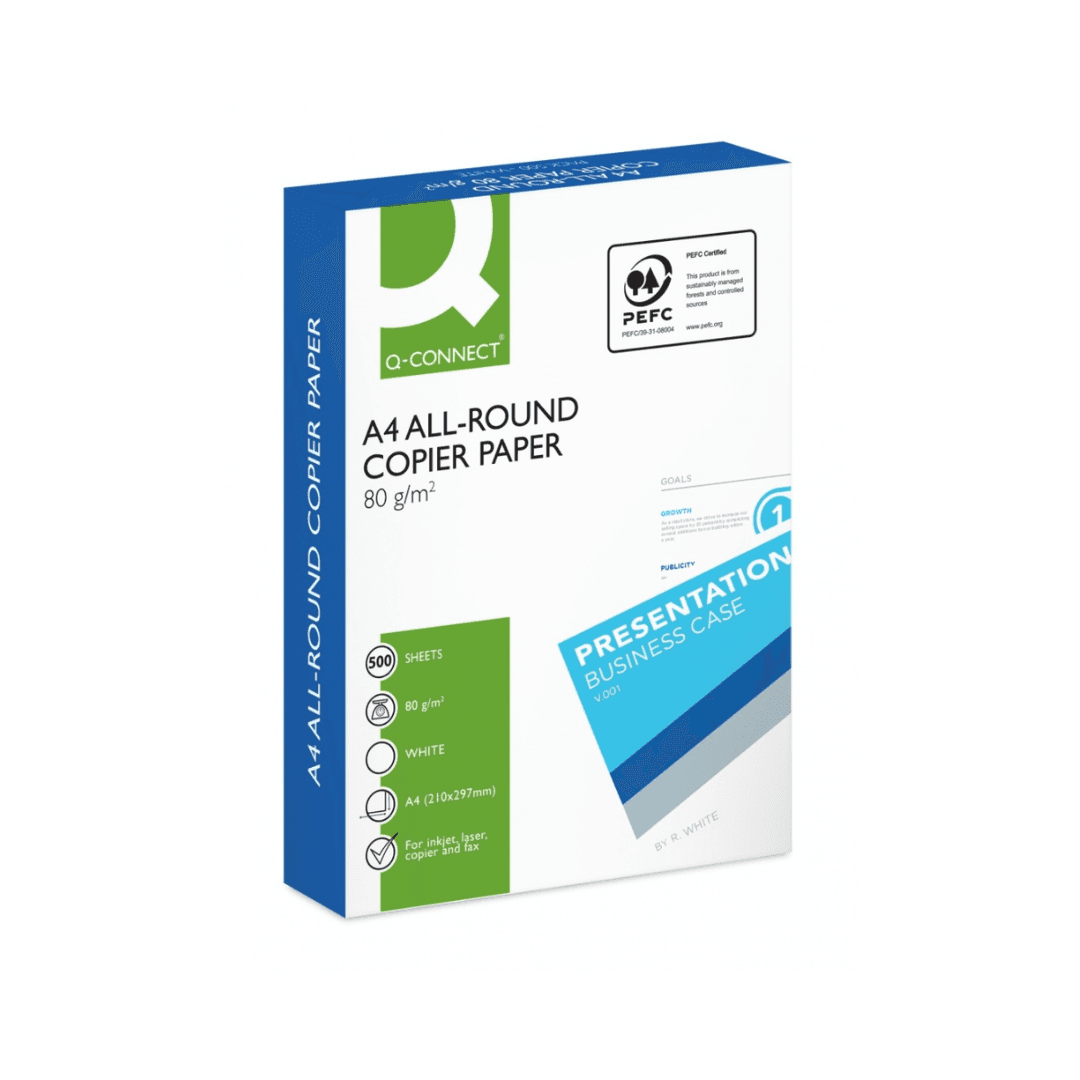 Hartie alba pentru copiator A4, 80gsm, 500coli/top, clasa C, Q-Connect