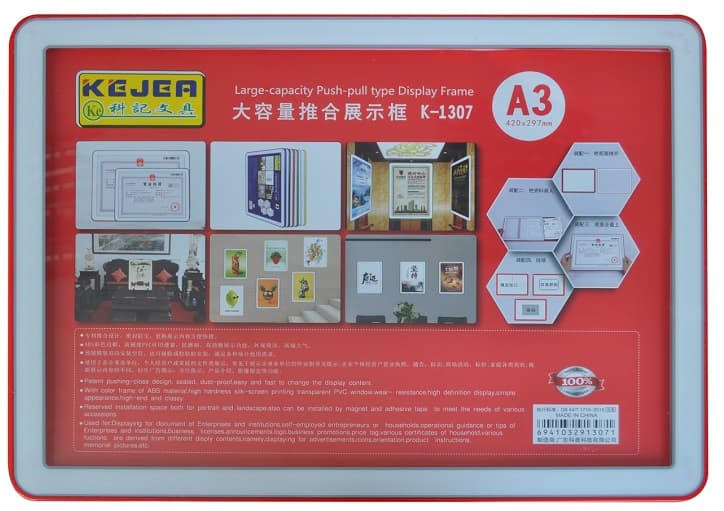 Display nume din plastic, 420 x 210mm, KEJEA - rosu