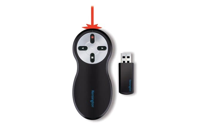 Presenter Kensington, conexiune wireless, laser rosu, 20 m, negru