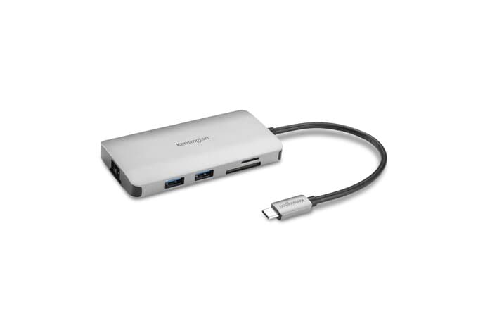 Hub USB Kensington, 4 porturi (3 USB-A, 1 USB-C), conexiune USB-C, gri