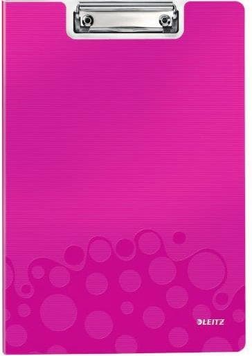 Clipboard LEITZ WOW, dublu, polyfoam, A4, 100 coli, roz