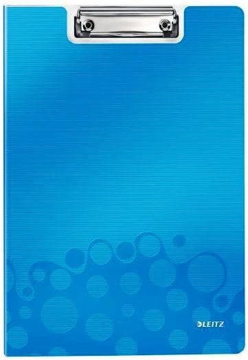 Clipboard LEITZ WOW, dublu, polyfoam, A4, 100 coli, albastru