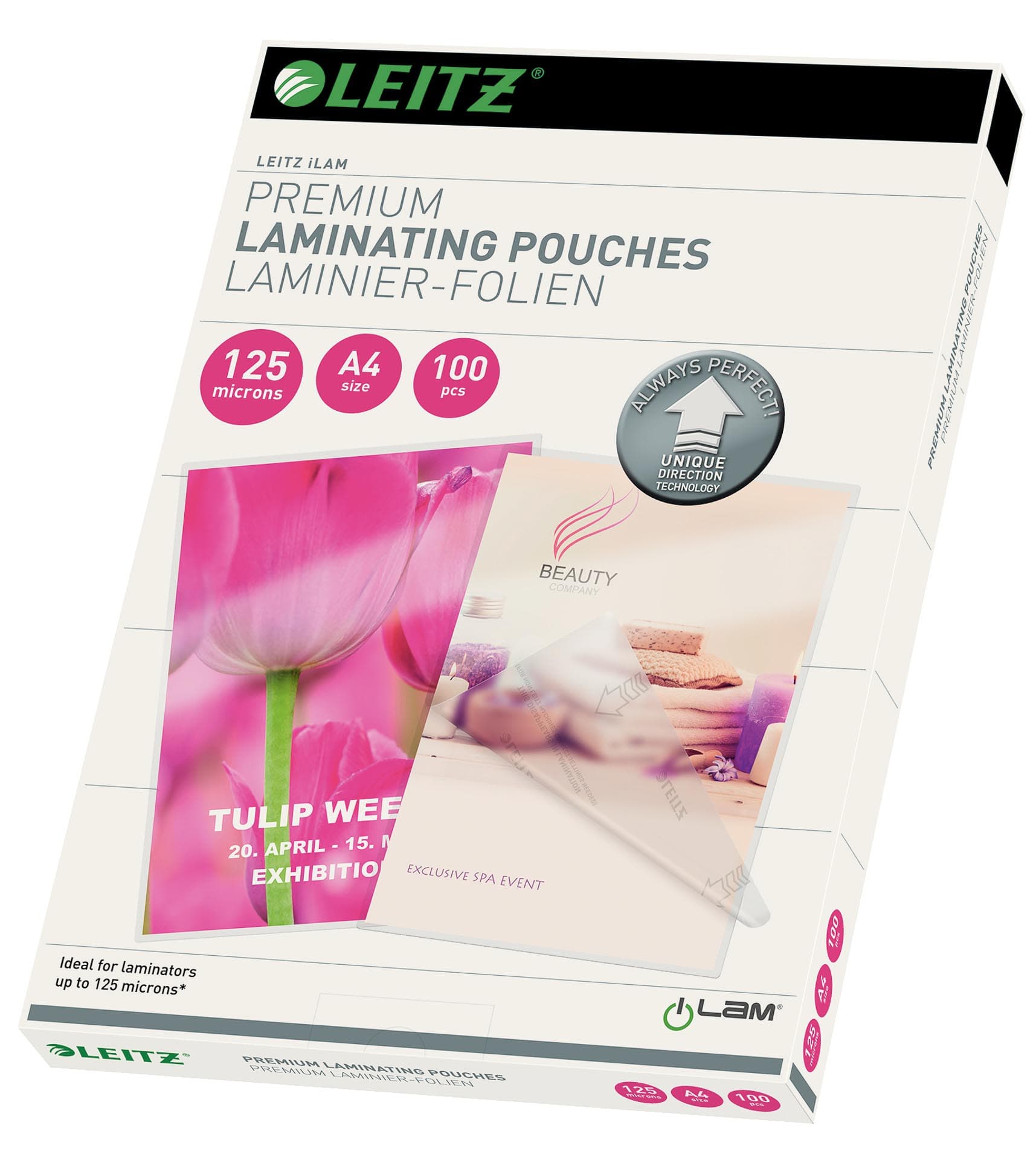 Folie laminare LEITZ UDT, la cald, A4, 125 mic, 100 buc/ set