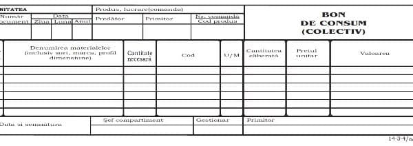 Bon consum colectiv, format 1/2 A4, 100 coli/carnet