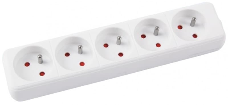Prelungitor cu 5 prize, cablu 5 metri, Office Products - alb