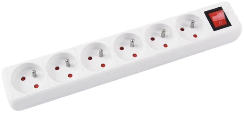 Prelungitor cu 6 prize, cablu 1.5 metri, cu intrerupator, Office Products - alb