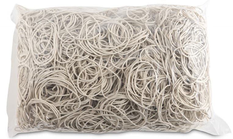 Elastice pentru bani, 1.5mm grosime, D 50mm, 60% cauciuc, 1000g/punga, Office Products -culoare alba
