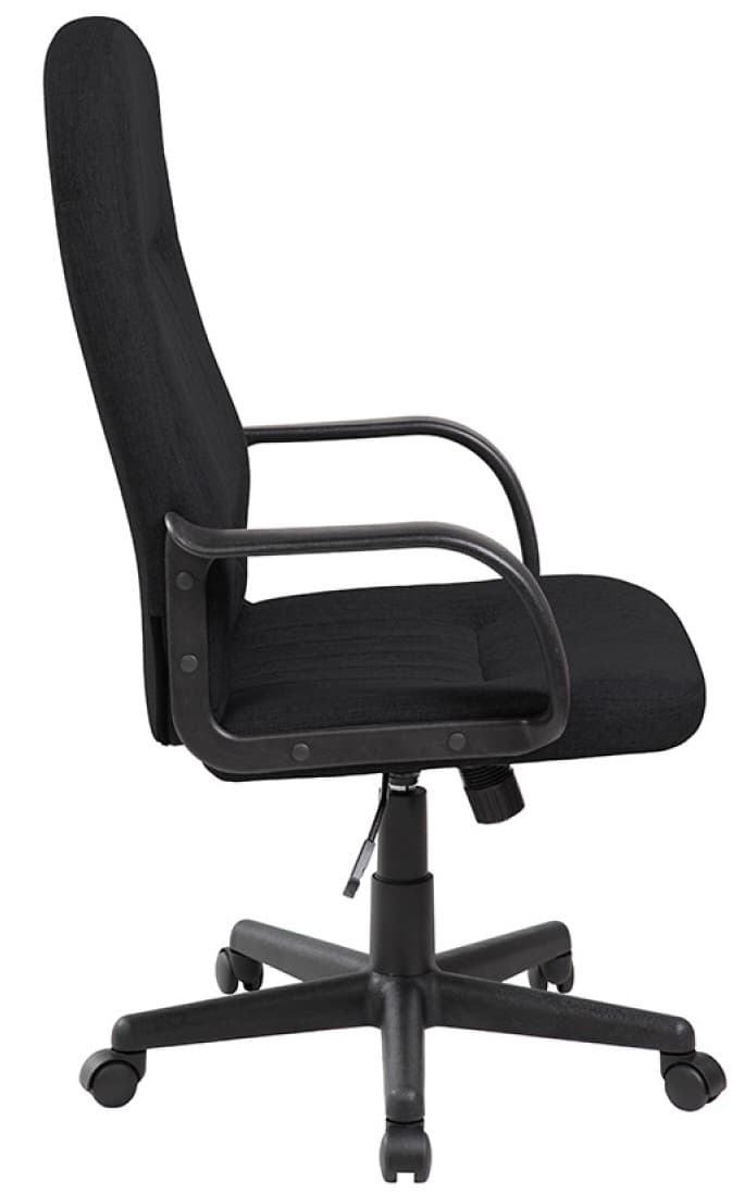 Scaun de birou, brate plastic, rotile, stofa, Office Products Malta - negru