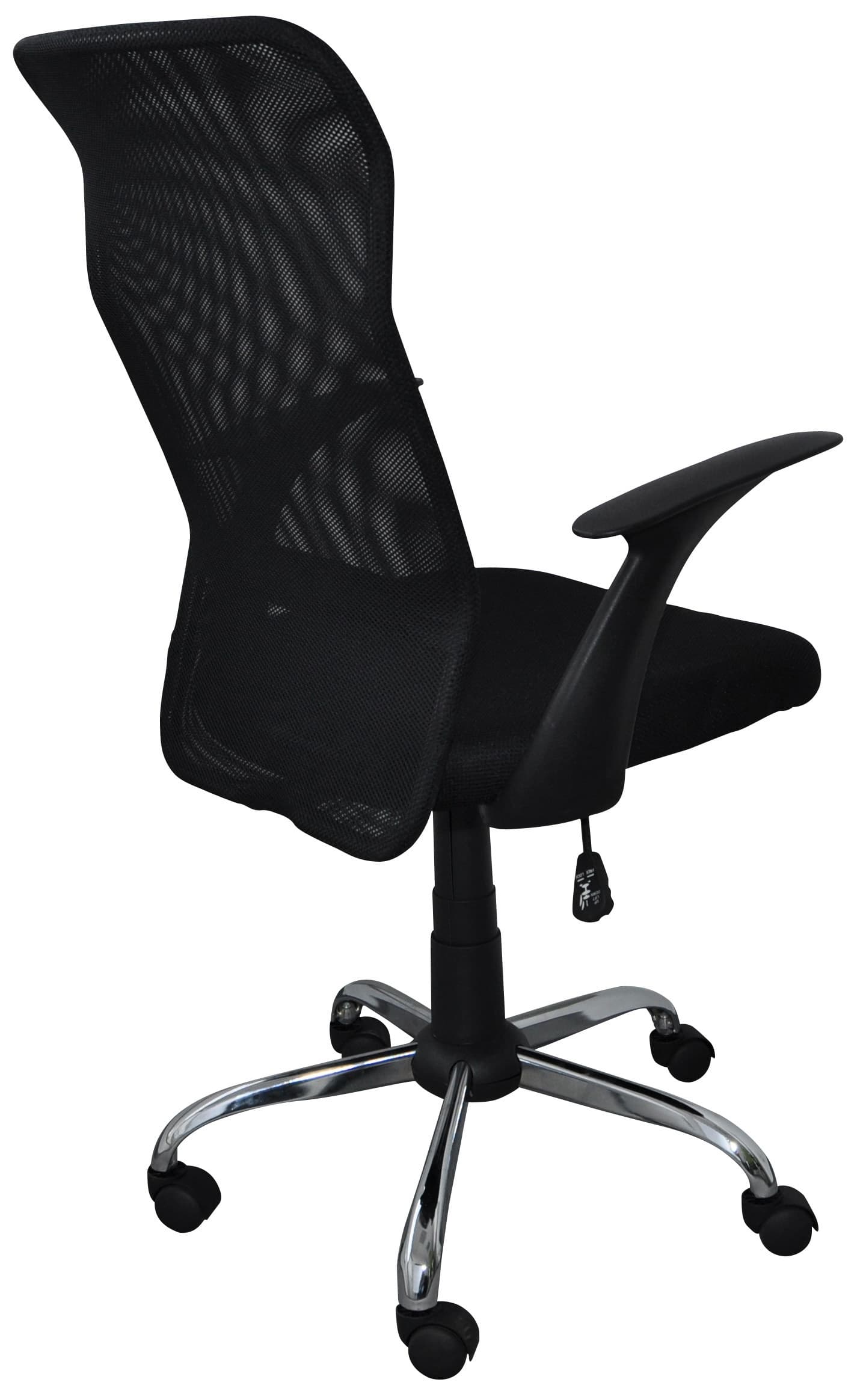 Scaun de birou, brate plastic, rotile, mesh textil, Office Products Rhodos - negru