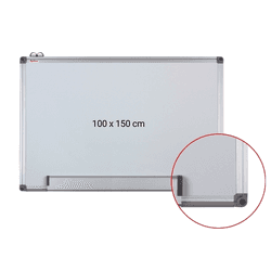 Set Complet Prezentare: Tabla alba magnetica cu rama din aluminiu, 100 x 150 cm Optima+ burete magnetic+ markere tabla magnetica