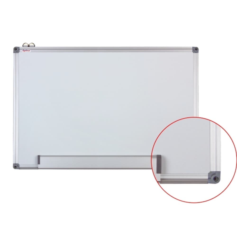 Set Complet Prezentare: Tabla magnetica 120x180 cm, alba cu rama din aluminiu Optima+ burete magnetic+ markere tabla magnetica