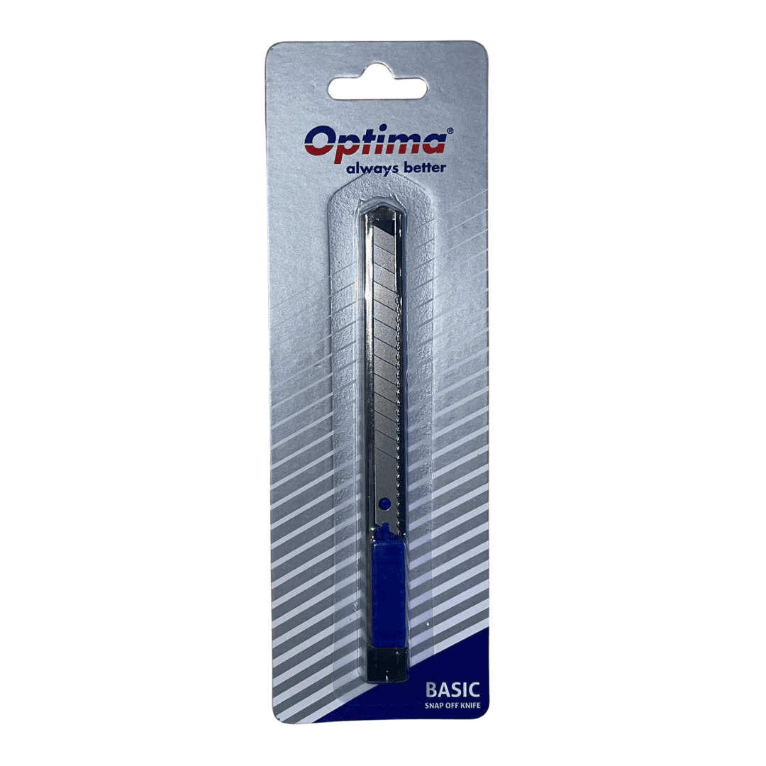 Cutter mare Optima Basic, lama 18mm SK7, sina metalica, ABS cu rubber grip