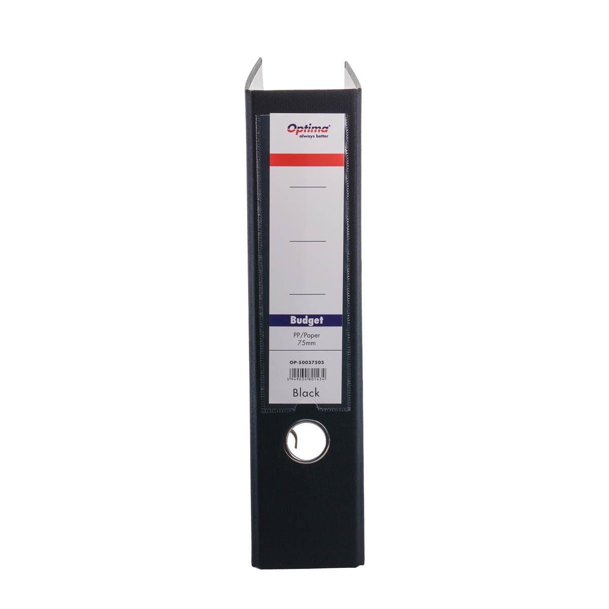 Biblioraft plastifiat 7,5 cm Optima Budget - negru