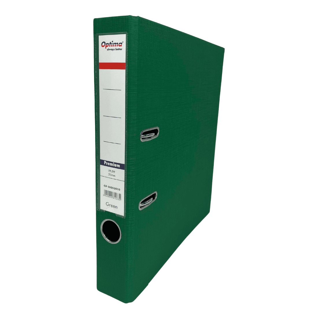 Biblioraft plastifiat interior-exterior 5 cm Optima Premium A4 - verde