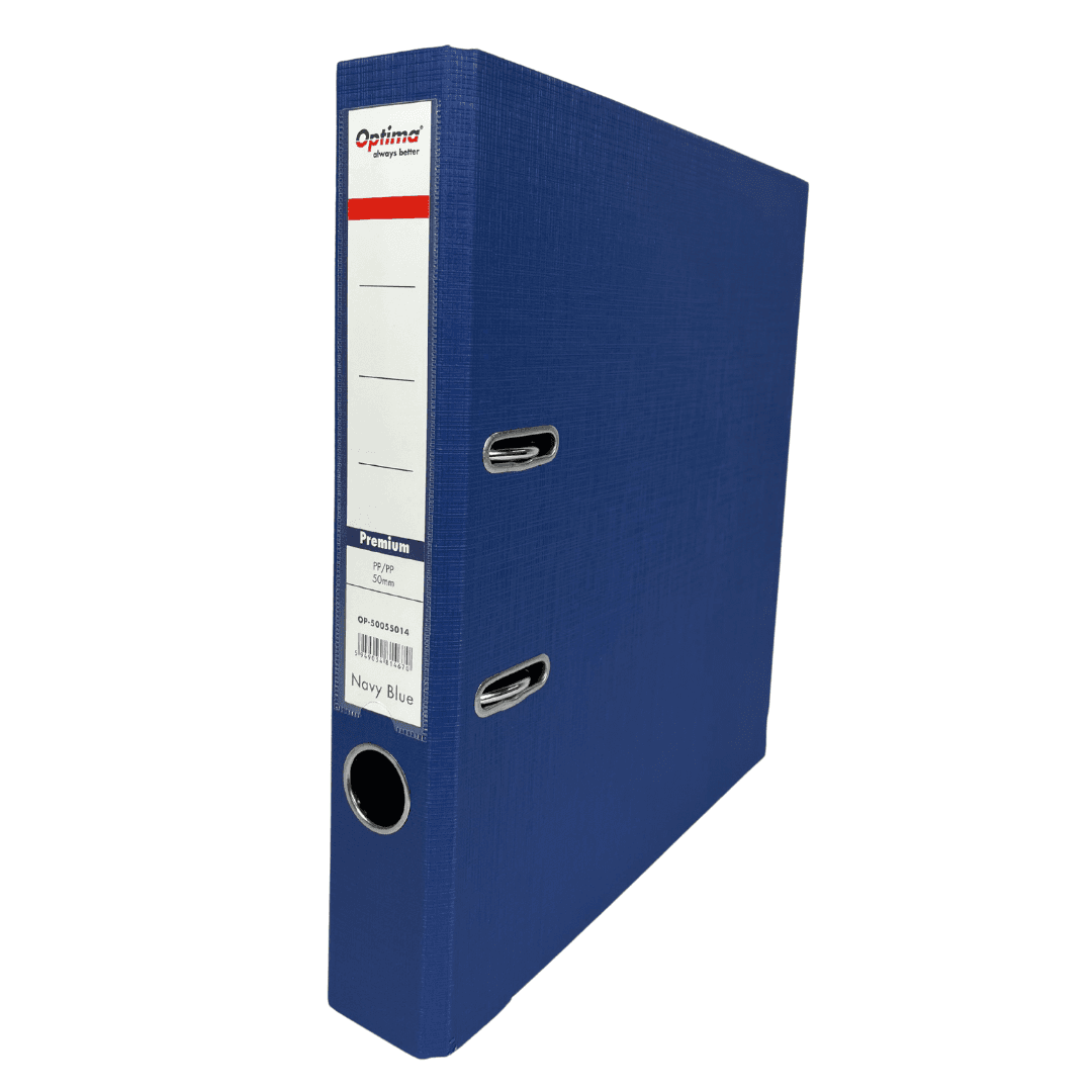 Biblioraft plastifiat interior-exterior 5 cm Optima Premium A4- bleumarin