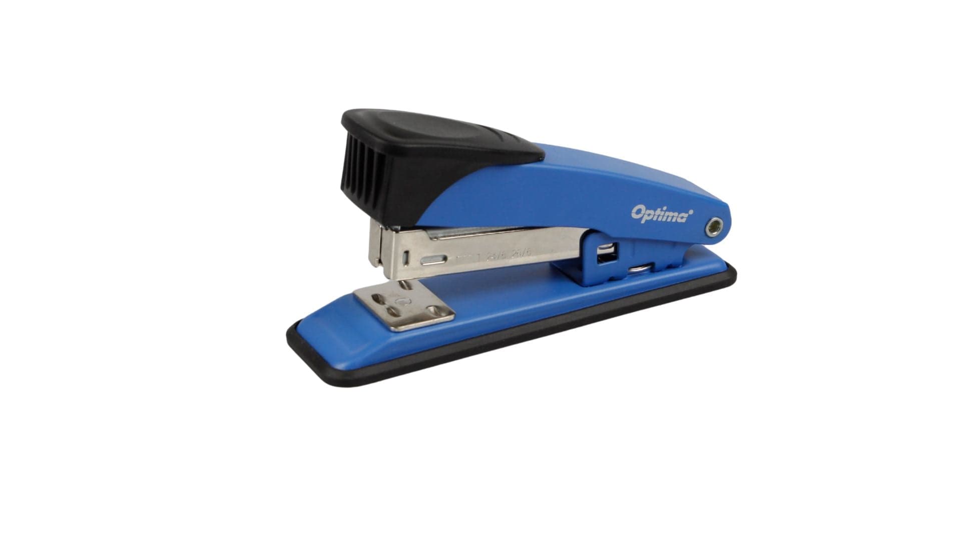 Capsator metalic, 25 coli, 116x54x34mm, capse 24/6, 26/6, 24/8, Optima MS25 - albastru