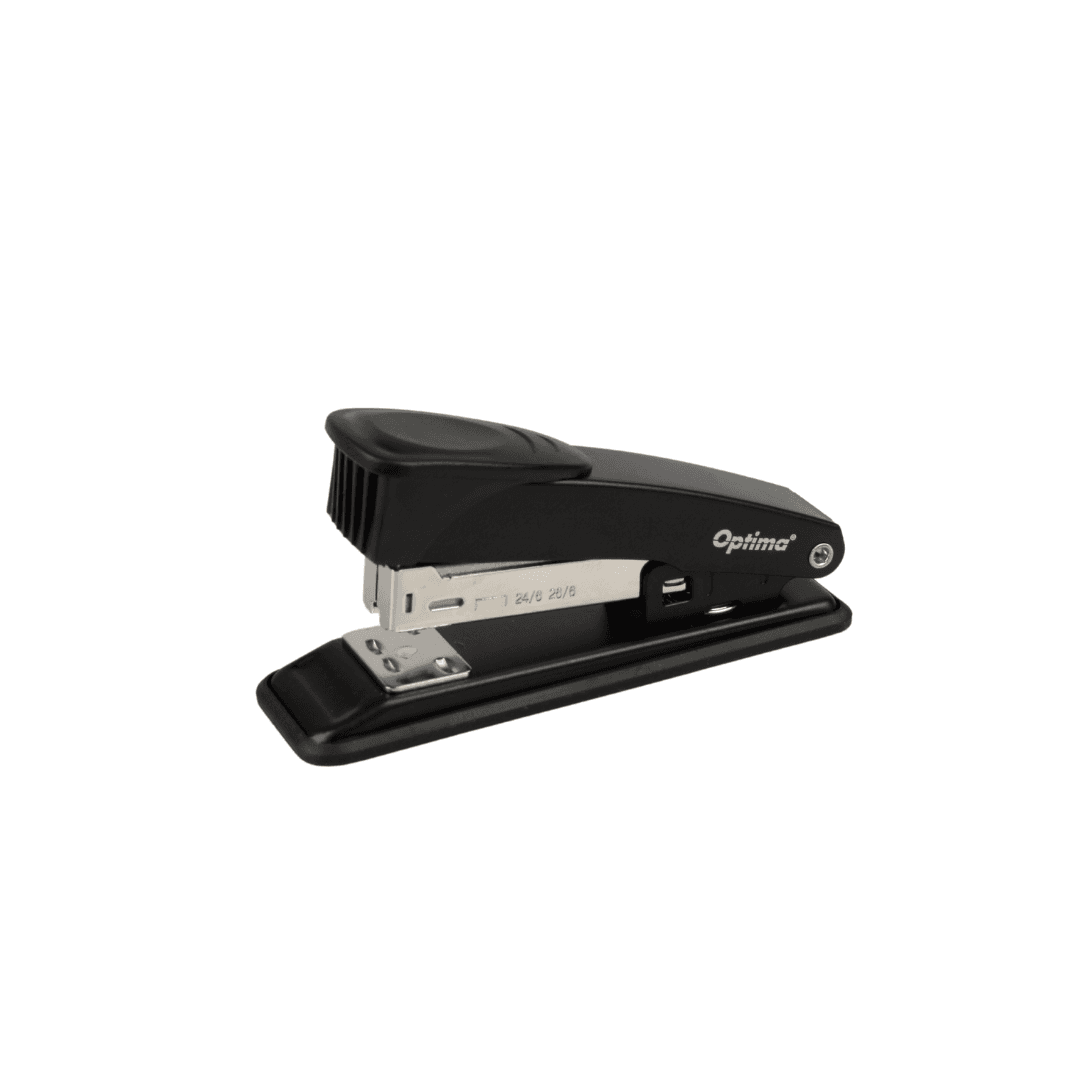 Capsator metalic, 25 coli, 116x54x34mm, capse 24/6, 26/6, 24/8, Optima MS25 - negru