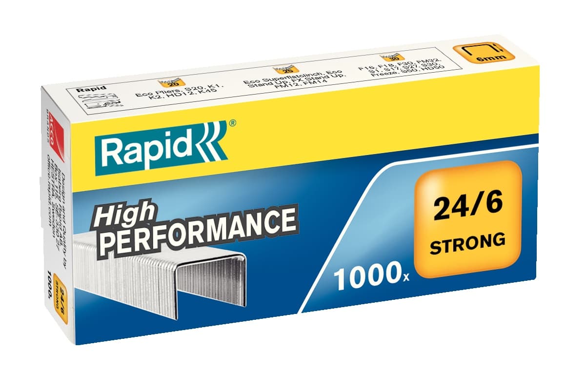 Capse Rapid Strong, 24/6, 2-20 coli, 1000 buc/cutie
