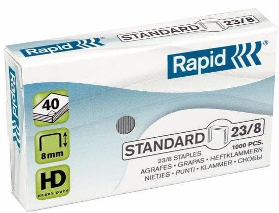 Capse Rapid Standard, 23/ 8, 10-40 coli, 1000 buc/cutie