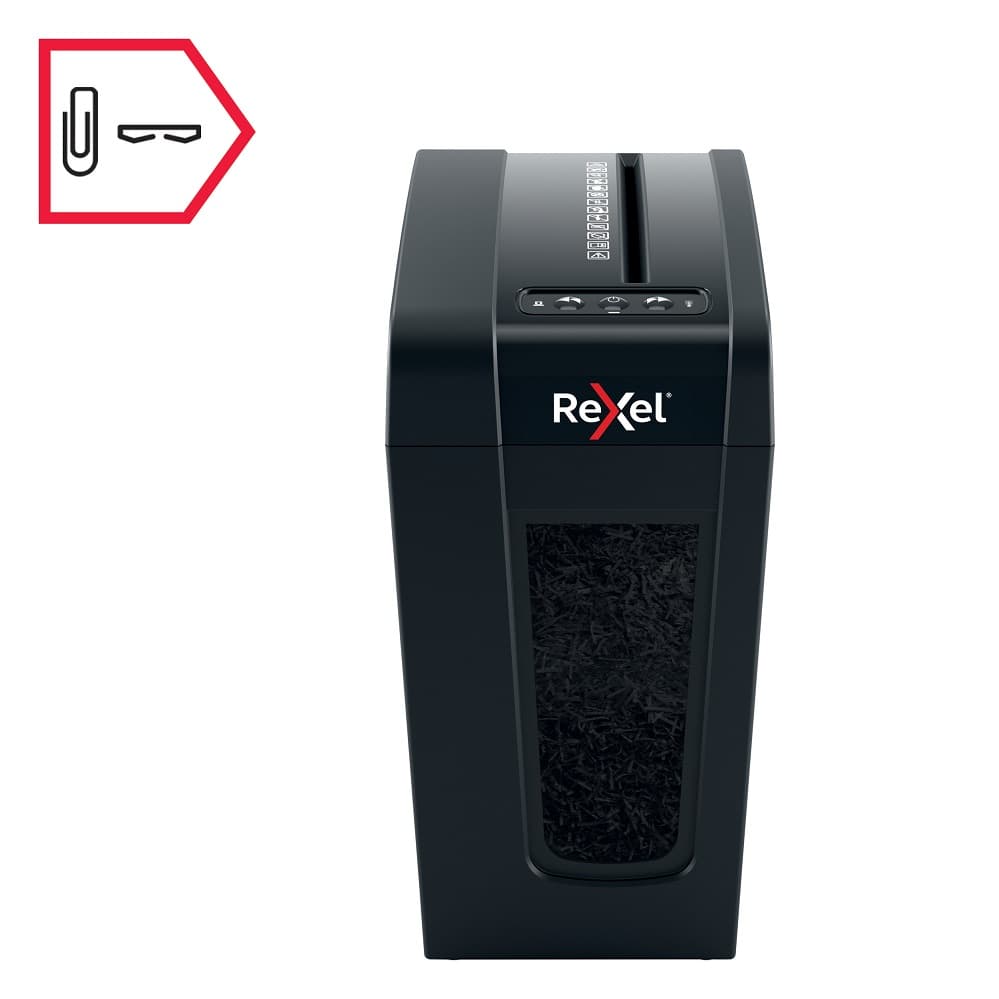 Distrugator documente manual REXEL SECURE X 8 Slim, P4, cross-cut (confeti), 8 coli, 14l, negru