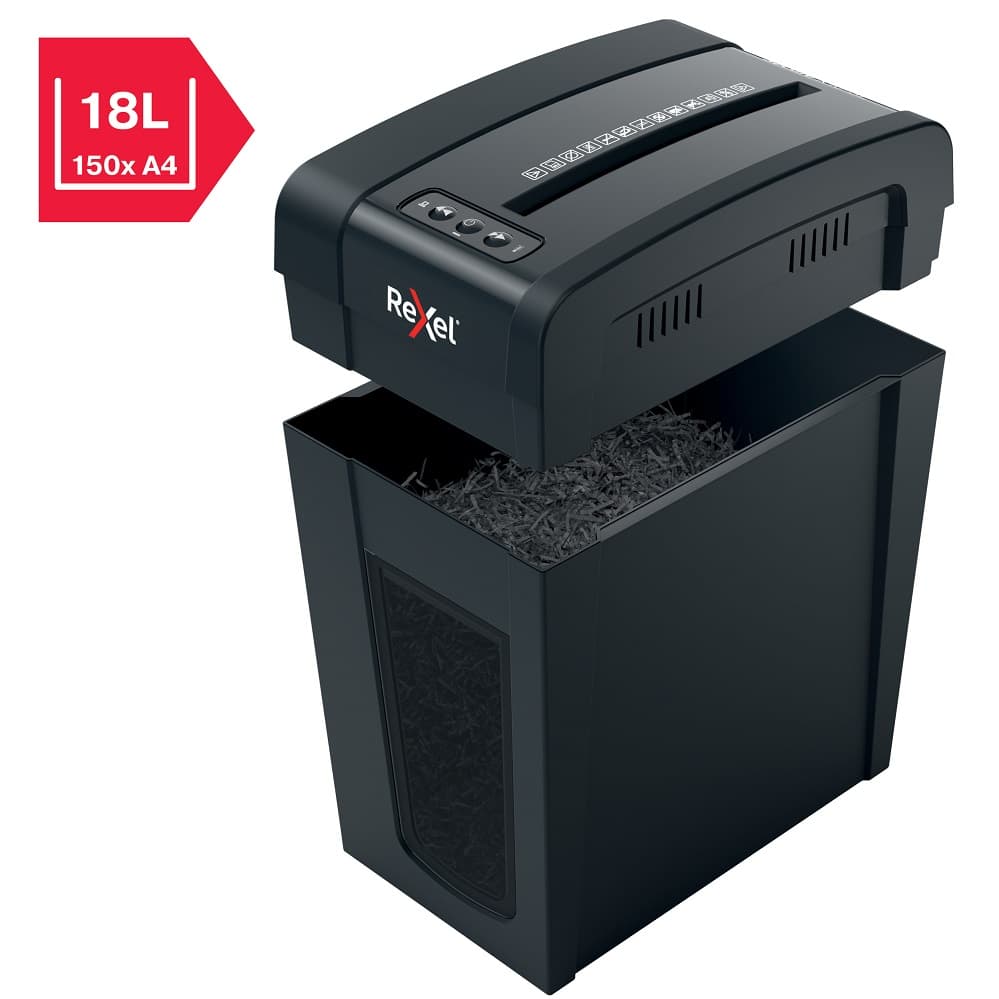 Distrugator documente manual REXEL SECURE X10 Slim, P4, cross-cut (confeti), 10 coli, 18l, negru