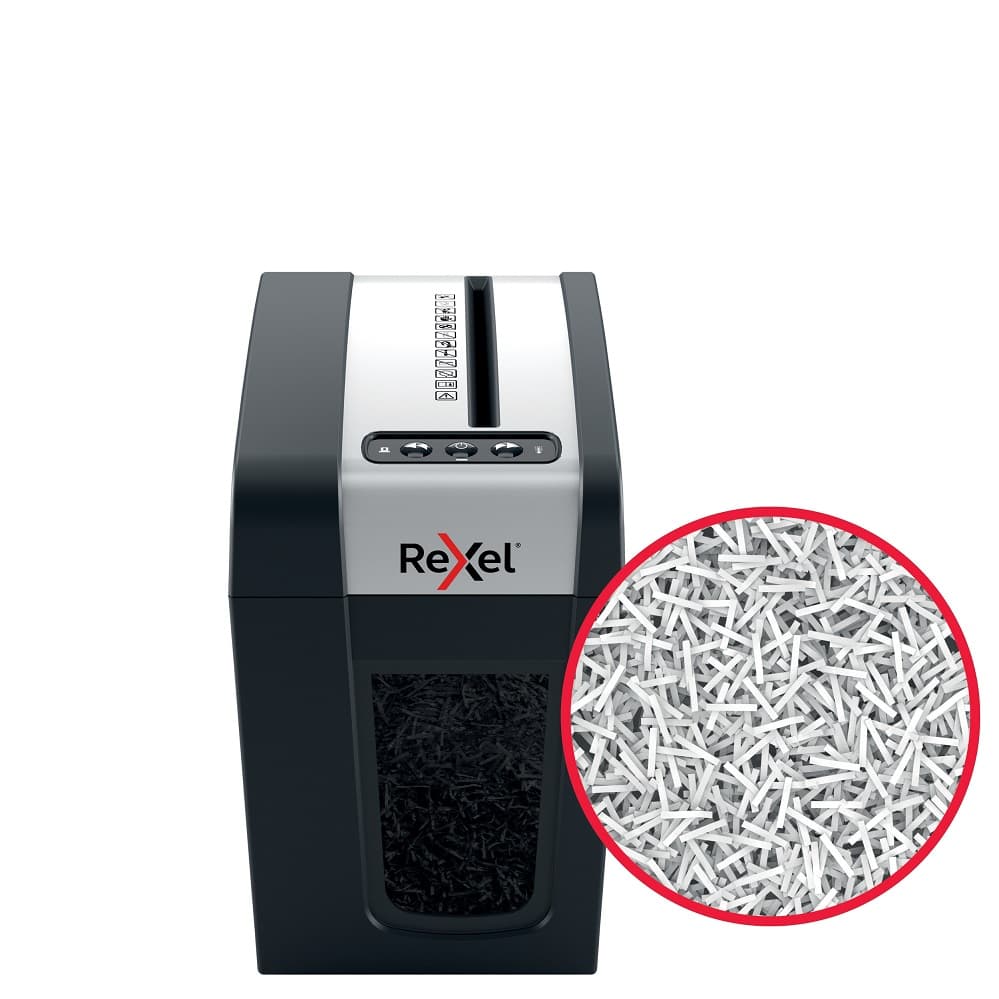 Distrugator documente manual REXEL SECURE MC3 Slim, P5, micro-cut (particule), 3 coli, 10l, negru-ar