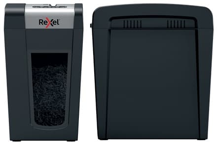 Distrugator documente manual REXEL SECURE MC6 Slim, P5, micro-cut (particule), 6 coli, 18l, negru-ar