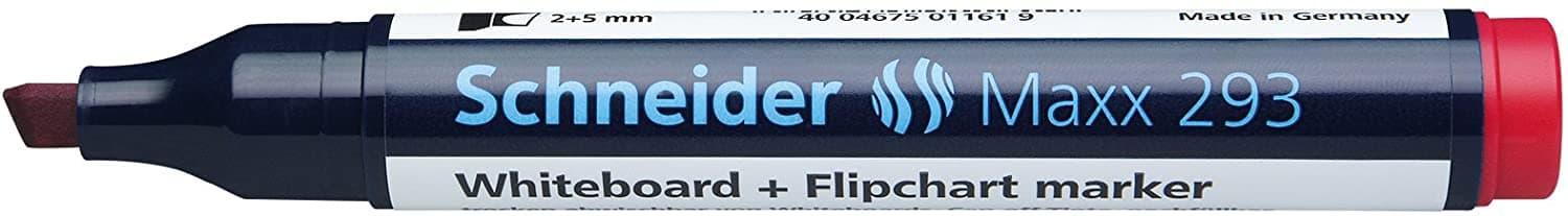 Marker SCHNEIDER Maxx 293, pentru tabla de scris+flipchart, varf tesit 2-5mm - rosu