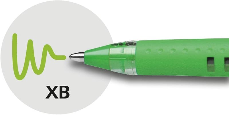 Pix SCHNEIDER Slider Basic XB, rubber grip, varf 1.4mm - scriere verde deschis