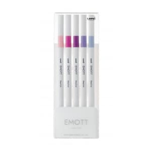 Fineliner UNI EMOTT PEM-SY, 0.4mm, NO.7, set 5 culori pastel