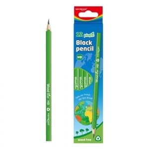 Creion grafit Keyroad KR971763, HB, corp triunghiular plastic verde, fara guma de sters