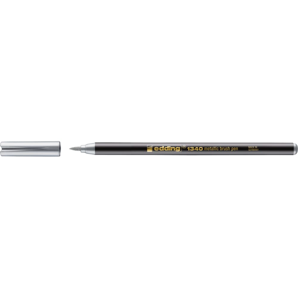 Marker Edding 1340 Metallic, varf tip pensula, 1-6 mm, argintiu
