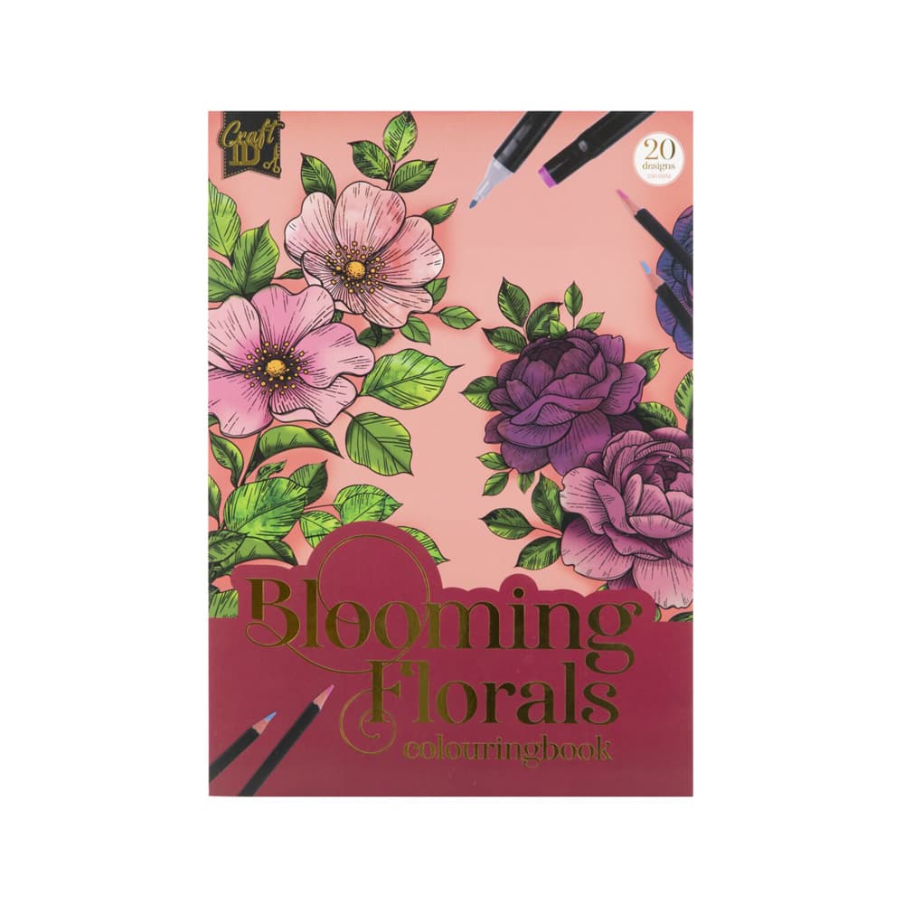 Carte de colorat A4 Creative Craft, 20 file, roz/floral