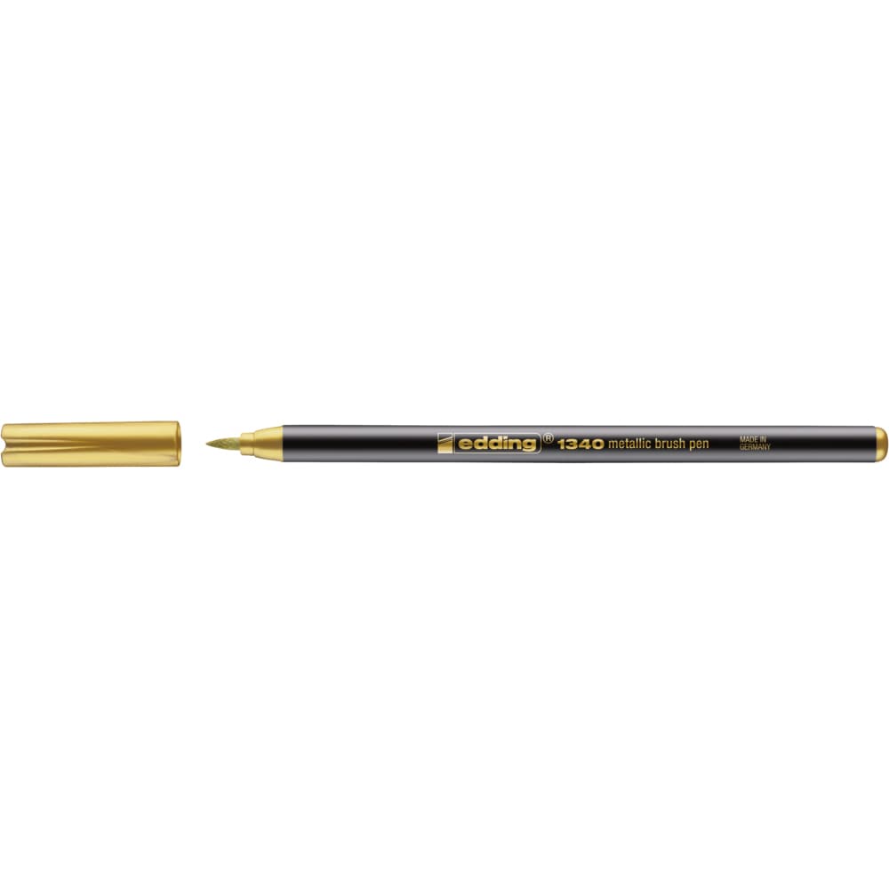 Marker Edding 1340 Metallic, varf tip pensula, auriu, 1-6 mm, pe baza de apa