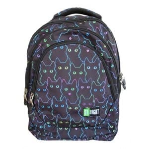 Ghiozdan St.Majewski St.Right Cat Outline, 4 compartimente, 2 buzunare, negru, BP-06 / 45068