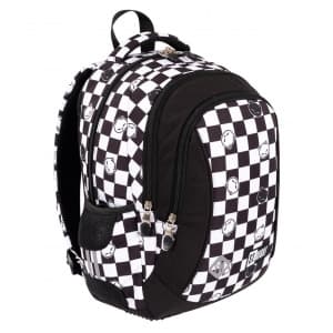 Ghiozdan St.Majewski St.Right Chess Cats, 39cm, 3 compartimente, negru cu alb, BP26 / 664403