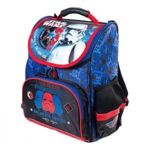 Ghiozdan St.Majewski Star Wars, 1 compartiment, 3 buzunare, albastru cu rosu, 34758