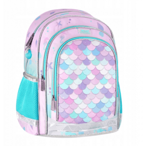 Ghiozdan Starpak Mermaid, 39cm, 3 compartimente, roz cu turcoaz, 527183