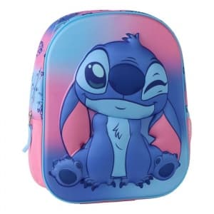 Ghiozdan gradinita 3D Cerda Stitch, 25cm, 1 compartiment, 25x30x12cm, 629866